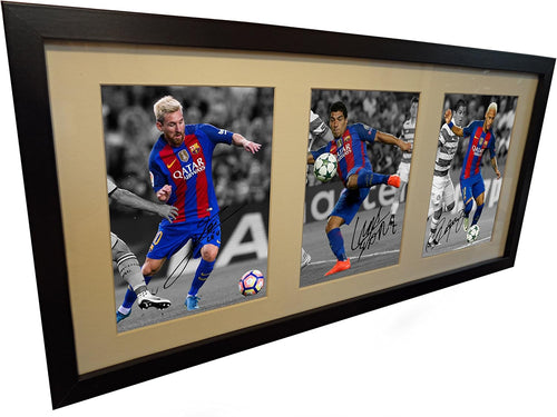 Kitbags & Lockers 2016/17 Signed Lionel Messi Neymar Jr Luis Suarez Barcelona Photo Picture Photograph Autographed