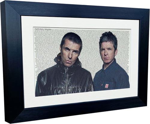 Kitbags & Lockers A3+ A4 FULL ALBUM SONG LYRICS Oasis Definitely Maybe (Whats The Story) Morning Glory Display Liam Noel Gallagher Indie Music Photograph Picture Frame Gift Art (A4, Definitely Maybe)