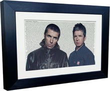 Load image into Gallery viewer, Kitbags &amp; Lockers A3+ A4 FULL ALBUM SONG LYRICS Oasis Definitely Maybe (Whats The Story) Morning Glory Display Liam Noel Gallagher Indie Music Photograph Picture Frame Gift Art (A4, Definitely Maybe)