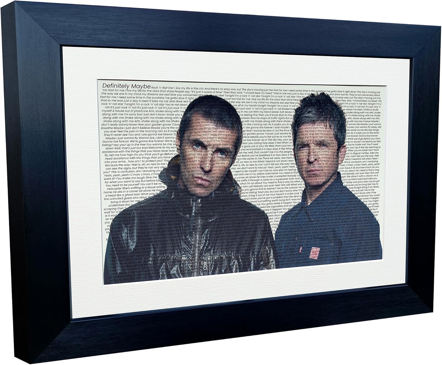A3+ A4 FULL ALBUM SONG LYRICS Oasis Definitely Maybe (Whats The Story) Morning Glory Display Liam Noel Gallagher Indie Music Photograph Picture Frame Gift Art (A3+, Definitely Maybe)