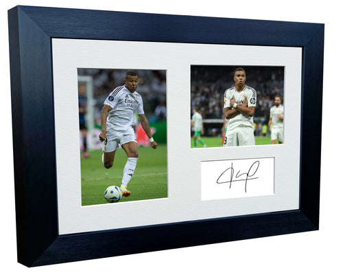 12x8 A4 Signed Kylian Mbappé Real Madrid Autographed Autograph Signed Signature Photograph Photo Picture Frame Football Soccer Poster Gift