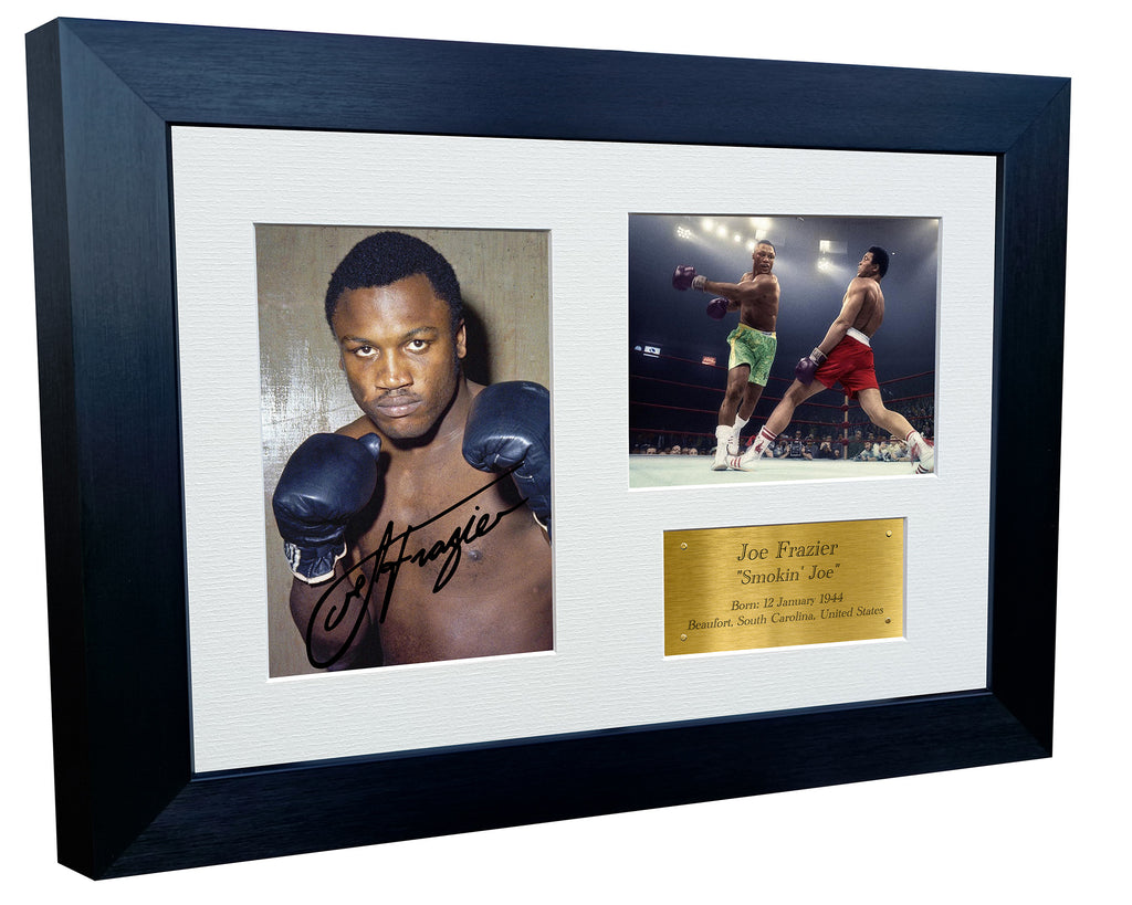 12x8 A4 Joe Frazier "Smokin Joe" Autographed Signed Photo Photograph Picture Frame Boxing Poster Gift Triple Gold