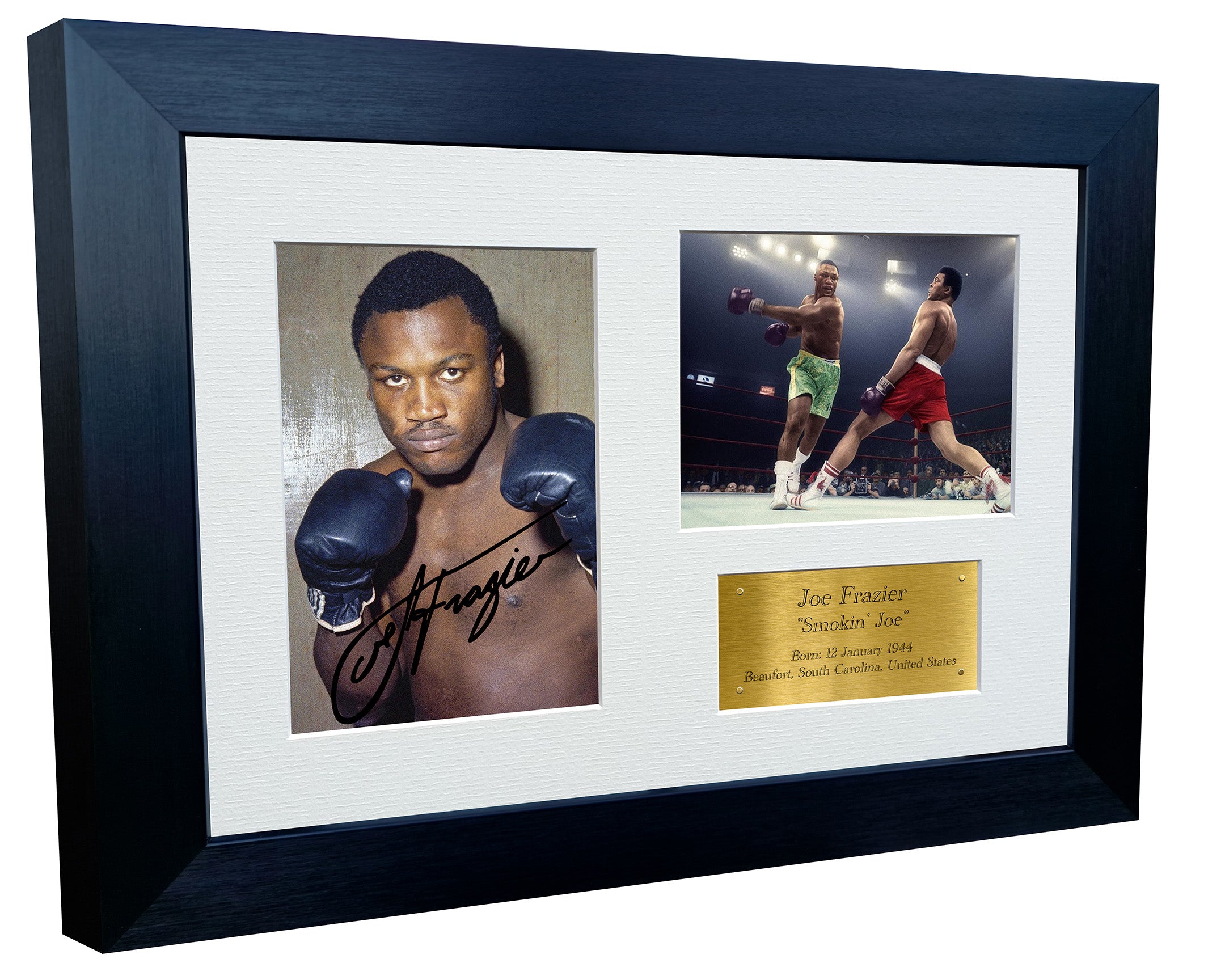 12x8 A4 Joe Frazier "Smokin Joe" Autographed Signed Photo Photograph Picture Frame Boxing Poster Gift Triple Gold
