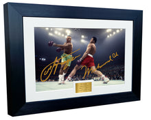 Load image into Gallery viewer, 12x8 A4 &quot;Fight Of The Century&quot; Joe Frazier Vs Muhammad Ali Autographed Signed Photo Photograph Picture Frame Boxing Poster Gift Colour