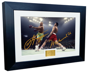 12x8 A4 "Fight Of The Century" Joe Frazier Vs Muhammad Ali Autographed Signed Photo Photograph Picture Frame Boxing Poster Gift Colour