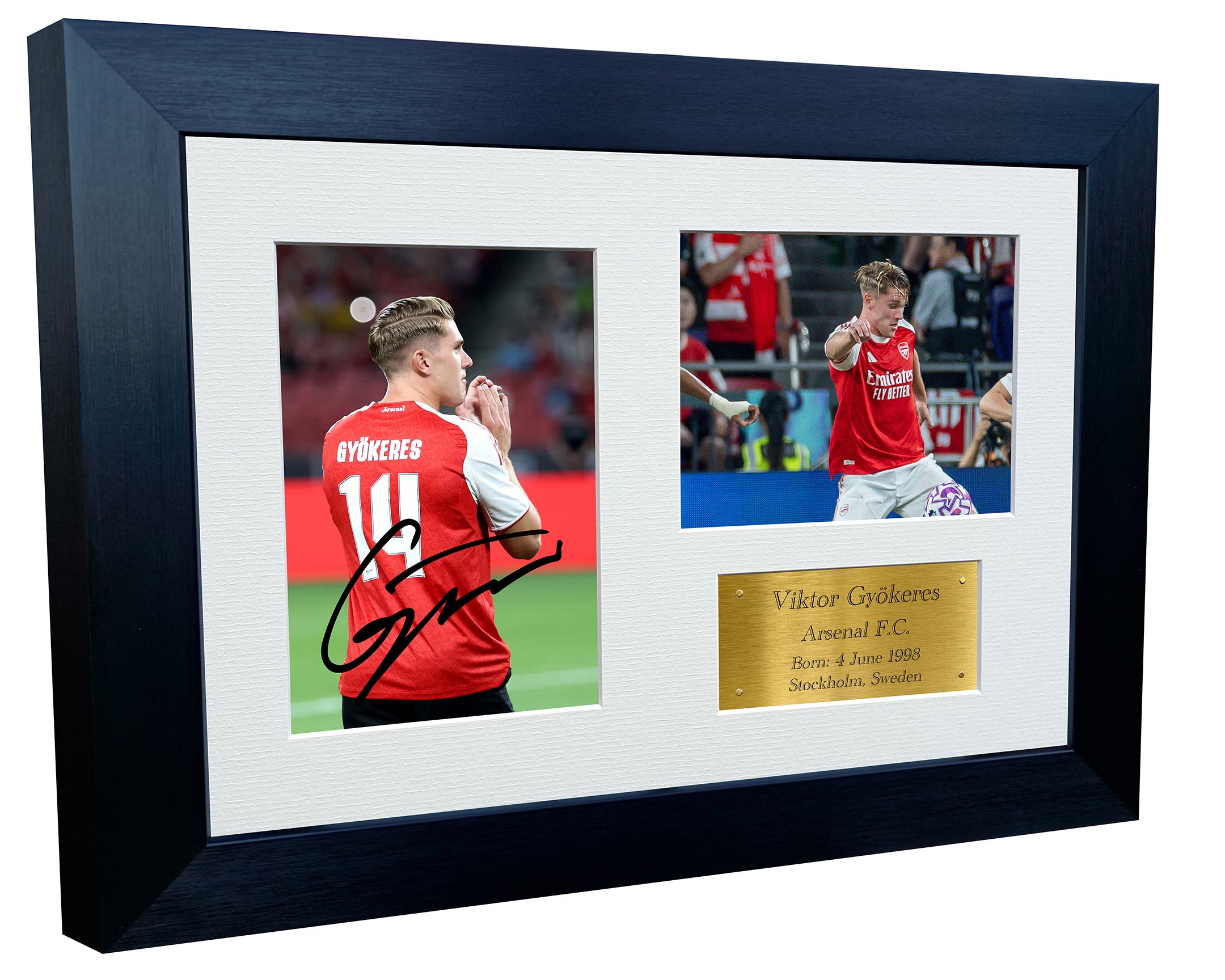 12x8 A4 Signed Viktor Gyokeres Arsenal Autographed Signature Photo Photograph Picture Frame Football Soccer Poster Gift Triple G