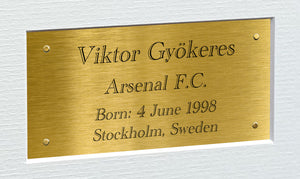 12x8 A4 Signed Viktor Gyokeres Arsenal Autographed Signature Photo Photograph Picture Frame Football Soccer Poster Gift Triple G