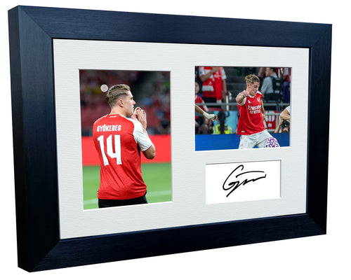 12x8 A4 Signed Viktor Gyokeres Arsenal Autographed Signature Photo Photograph Picture Frame Football Soccer Poster Gift Triple