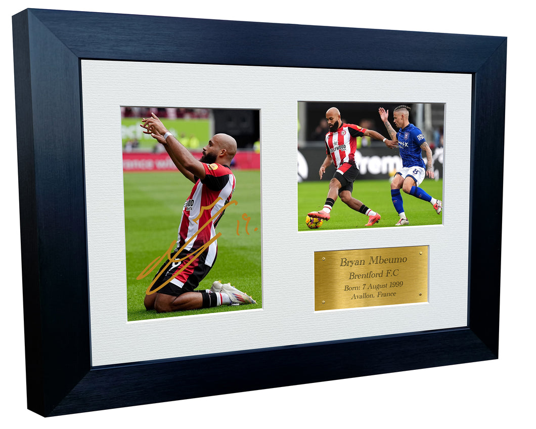 12x8 A4 Bryan Mbeumo Brentford FC Signed Autographed Photo Photograph Picture Frame Poster Gift Triple G