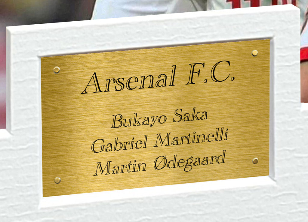 12x8 Signed Bukayo Saka Gabriel Martinelli Martin Odegaard Arsenal F.C Photo Photograph Picture Frame Football Soccer Poster Gift