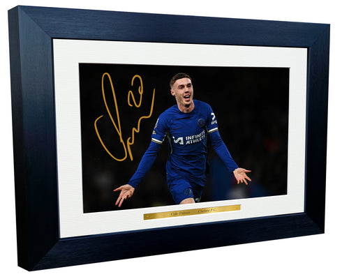 12x8 A4 Cole Palmer Celebration Chelsea FC Signed Autographed Photo Photograph Picture Frame Poster Gift Triple