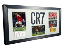 Load image into Gallery viewer, Large Cristiano Ronaldo Manchester United Utd Celebration With Precision Cut CR7 Logo Signed Autographed Signature Photograph Photo Picture Frame Football Soccer Poster Gift White Mount