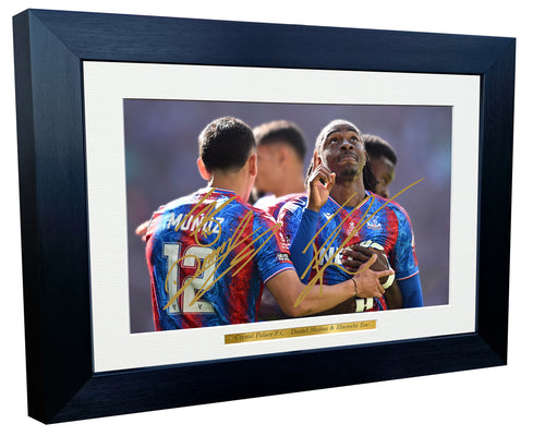 12x8 A4 Daniel Munoz & Eberechi Eze Crystal Palace FC FA Cup 2025 Signed Autographed Photo Photograph Picture Frame Poster Gift Celebration