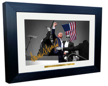 Load image into Gallery viewer, Kitbags &amp; Lockers 12x8 A4 Donald Trump President Republican Rally Fight Signed Autographed Autograph Photo Photograph Picture Frame