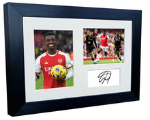 Load image into Gallery viewer, 12x8 A4 Eddie Nketiah Arsenal FC Signed Autographed Photo Photograph Picture Frame Poster Gift Triple