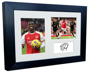 12x8 A4 Eddie Nketiah Arsenal FC Signed Autographed Photo Photograph Picture Frame Poster Gift Triple