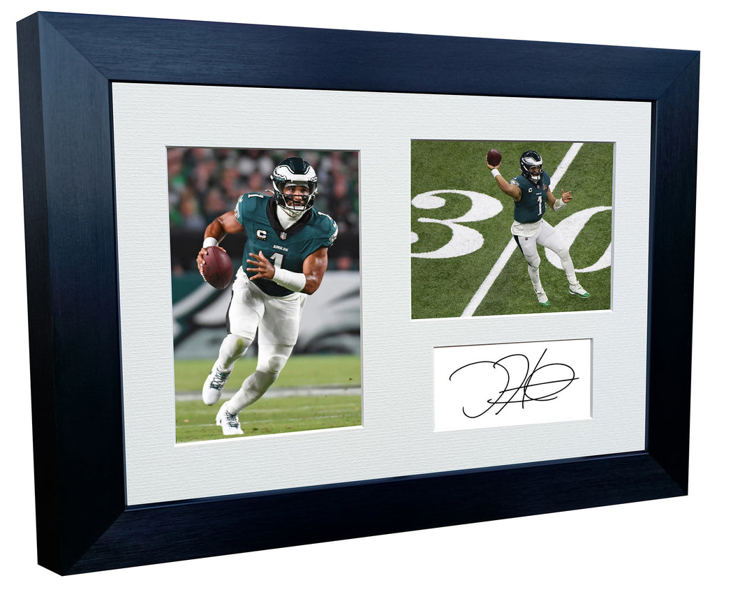 Kitbags & Lockers 12x8 A4 Jalen Hurts Super Bowl LIX Winners American Football NFL Autographed Signed Photo Photograph Picture Frame Poster Gift Triple