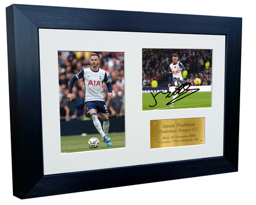 Signed 12x8 A4 James Maddison Tottenham Hotspur Spurs Autographed Photograph Picture Frame Gift Triple G