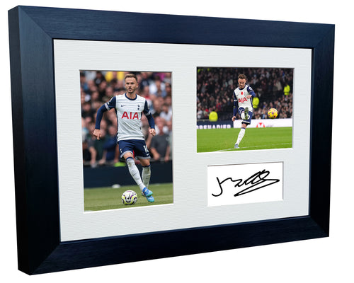 Signed 12x8 A4 James Maddison Tottenham Hotspur Spurs Autographed Photograph Picture Frame Gift Triple