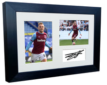 Load image into Gallery viewer, 12x8 A4 Jarrod Bowen West Ham United FC Signed Autographed Photo Photograph Picture Frame Poster Gift Triple