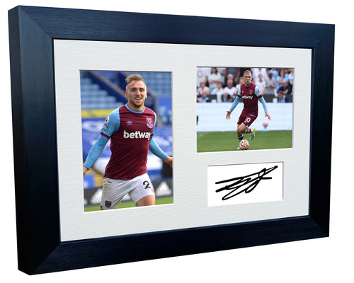 12x8 A4 Jarrod Bowen West Ham United FC Signed Autographed Photo Photograph Picture Frame Poster Gift Triple