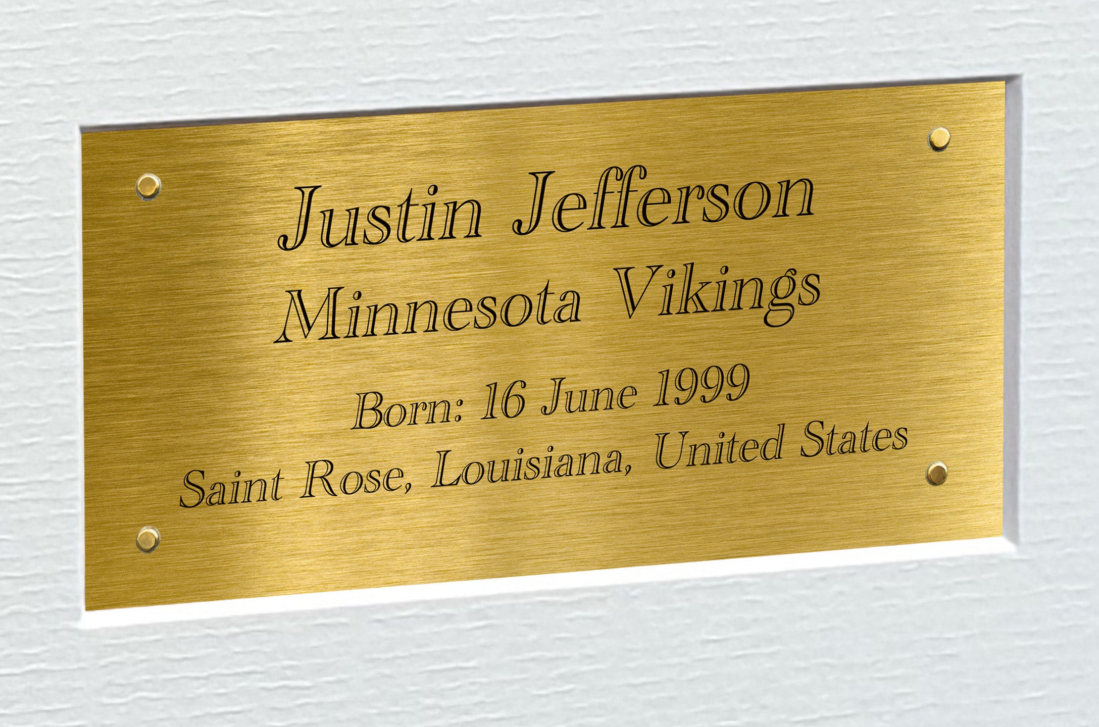 Kitbags & Lockers 12x8 A4 Justin Jefferson Minnesota Vikings Super Bowl American Football NFL Autographed Signed Photo Photograph Picture Frame Poster Gift Triple Gold