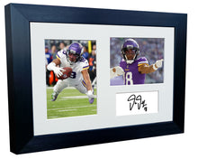 Load image into Gallery viewer, Kitbags &amp; Lockers 12x8 A4 Justin Jefferson Minnesota Vikings Super Bowl American Football NFL Autographed Signed Photo Photograph Picture Frame Poster Gift Triple