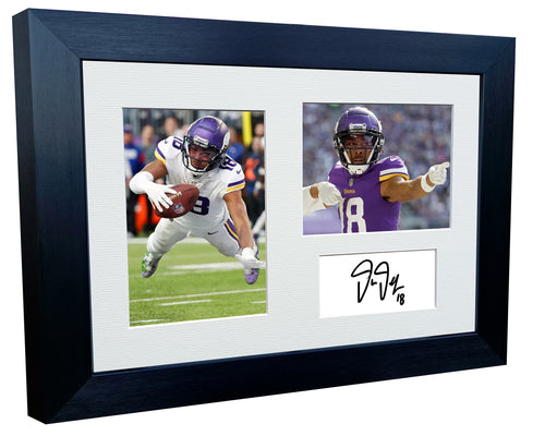 Kitbags & Lockers 12x8 A4 Justin Jefferson Minnesota Vikings Super Bowl American Football NFL Autographed Signed Photo Photograph Picture Frame Poster Gift Triple