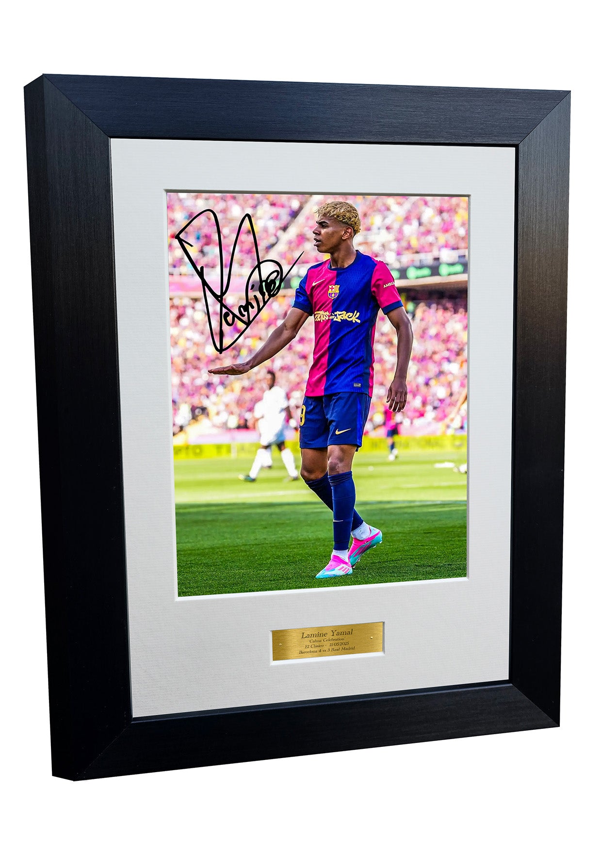 12x8 A4 Signed Lamine Yamal CALMA Celebration Barcelona 4 vs 3 Real Madrid Autographed Autograph Signed Signature Photograph Photo Picture Frame Football Soccer Poster Gift 9