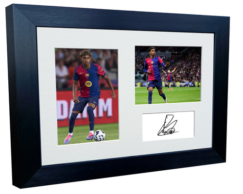 12x8 A4 Signed Lamine Yamal CALMA CELEBRATION Barcelona Spain Autographed Autograph Signed Signature Photograph Photo Picture Frame Football Soccer Poster Gift 6