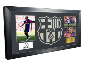 Lamine Yamal 2025 Barcelona Logo Mount Signed Autographed Photo Photograph Picture Frame Poster Football Soccer Gift