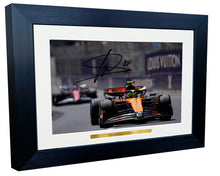 Load image into Gallery viewer, 12x8 A4 Lando Norris Grand Prix McLaren Car Autographed Signed Signature Photo Photograph Picture Frame Racing Formula 1 F1 Poster Gift 3