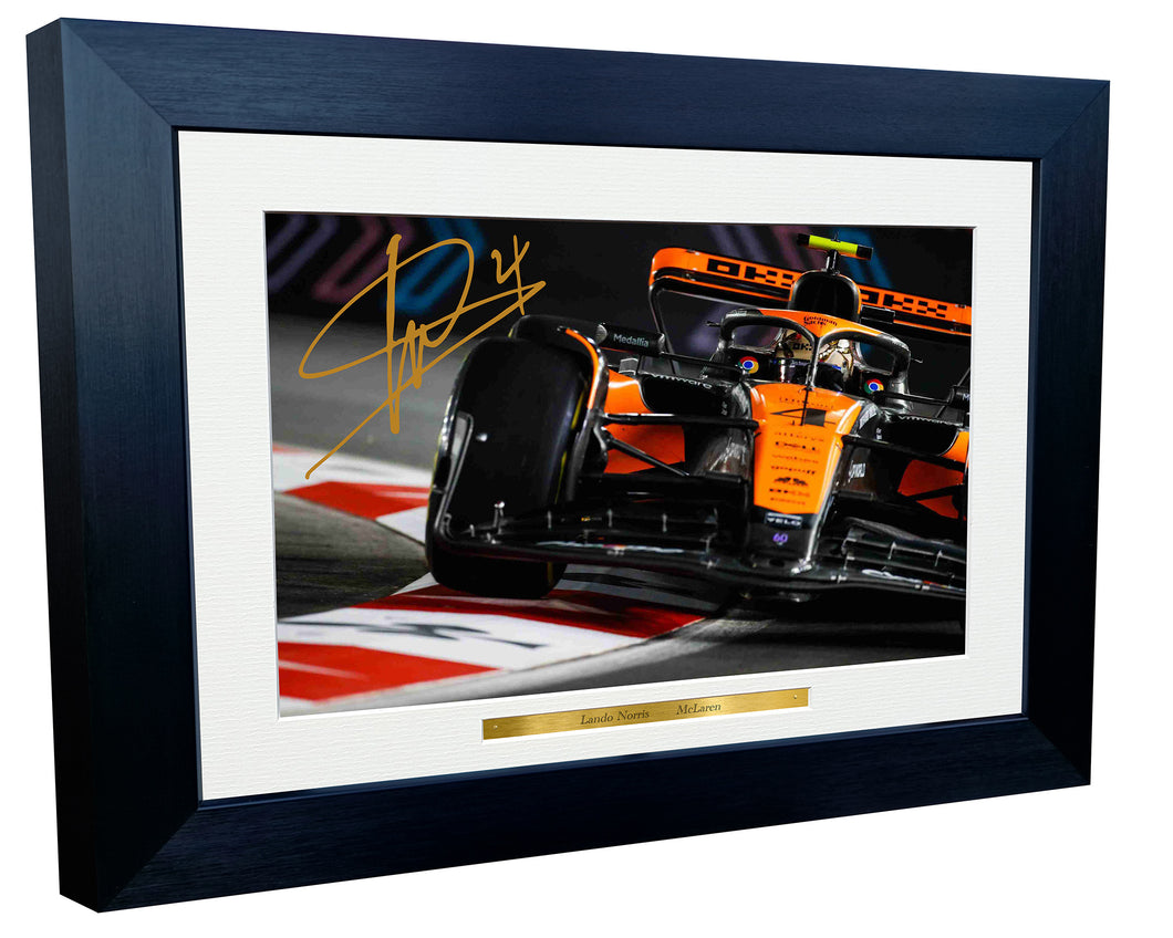 12x8 A4 Lando Norris Grand Prix McLaren Car Autographed Signed Signature Photo Photograph Picture Frame Racing Formula 1 F1 Poster Gift 5