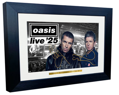 12x8 A4 Liam Gallagher Noel Gallagher Oasis Live 25 Singer Popstar Music Signed Autographed Autograph Signature Picture Frame Photograph Photo Poster Gift 3