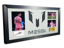 Load image into Gallery viewer, Large Season 2024/25 Lionel Messi Celebration With Precision Cut Logo Inter Miami CF Signed Autographed Signed Signature Photograph Picture Frame Football Soccer Poster Gift White Mount