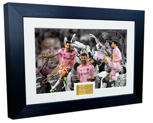 12x8 A4 Lionel Messi Inter Miami CF Celebration Signed Autograph Photo Photograph Picture Frame Poster Gift