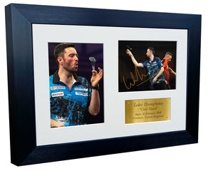 2x8 A4 Luke Humphries "Cool Hand" Darts PDC WDF Signed Autograph Photo Photograph Picture Frame Poster Gift Triple G