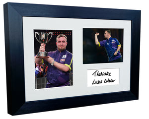2x8 A4 Luke Littler "The Nuke" Darts PDC WDF Signed Autograph Photo Photograph Picture Frame Poster Gift Triple