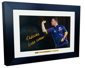 12x8 A4 Luke Littler "The Nuke" Darts PDC WDF Signed Autograph Photo Photograph Picture Frame Poster Gift Aiming