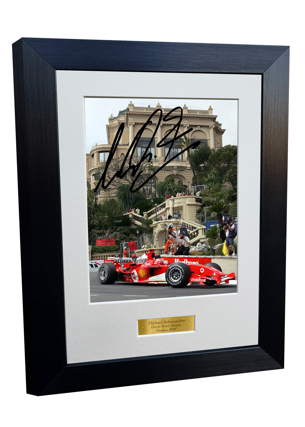 A4 12x8 Michael Schumacher Ferarri Monaco Grand Prix 2005 Team Signed Photo Photograph Picture Formula 1 F1 Portrait