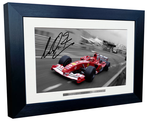 12x8 A4 Michael Schumacher Monaco 2004 Grand Prix Ferrari F2004 Car Autographed Signed Signature Photo Photograph Picture Frame Racing Formula 1 F1 Poster Gift BW