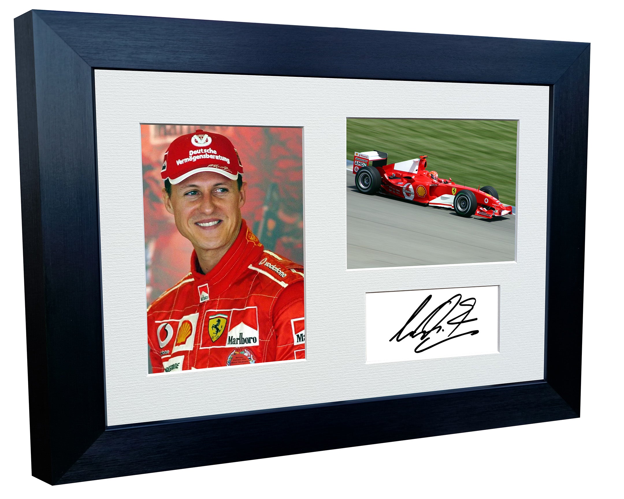 12x8 A4 Michael Schumacher Triple Grand Prix Ferrari Car Autographed Signed Signature Photo Photograph Picture Frame Racing Formula 1 F1 Poster Gift