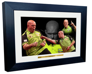 12x8 A4 Michael Van Gerwen "Mighty Mike" Darts PDC WDF Signed Autograph Photo Photograph Picture Frame Poster Gift Celebration