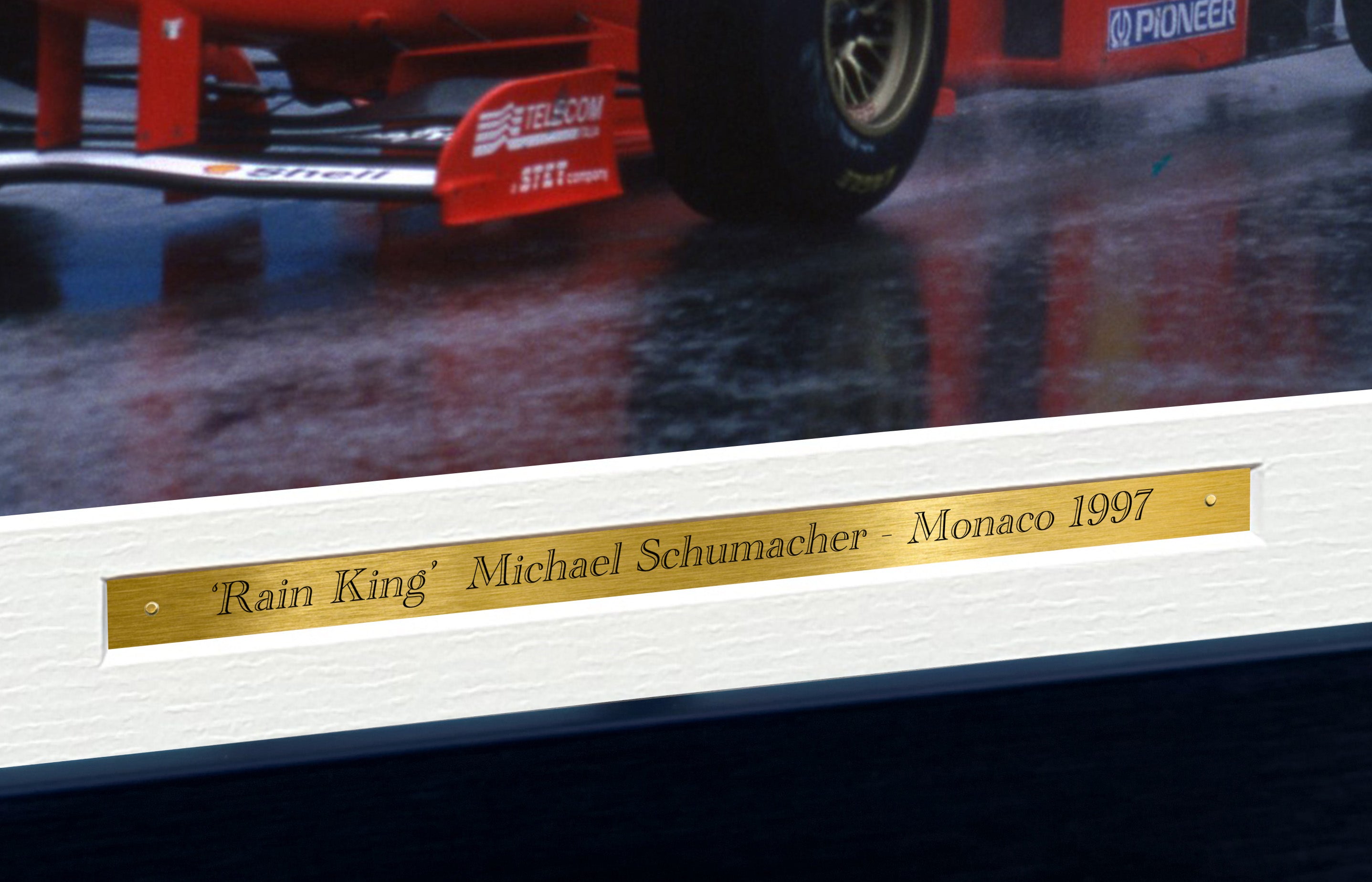 12x8 A4 Michael Schumacher RAIN KING Monaco 1997 Grand Prix Ferrari F310B Car Autographed Signed Signature Photo Photograph Picture Frame Racing Formula 1 F1 Poster Gift 1