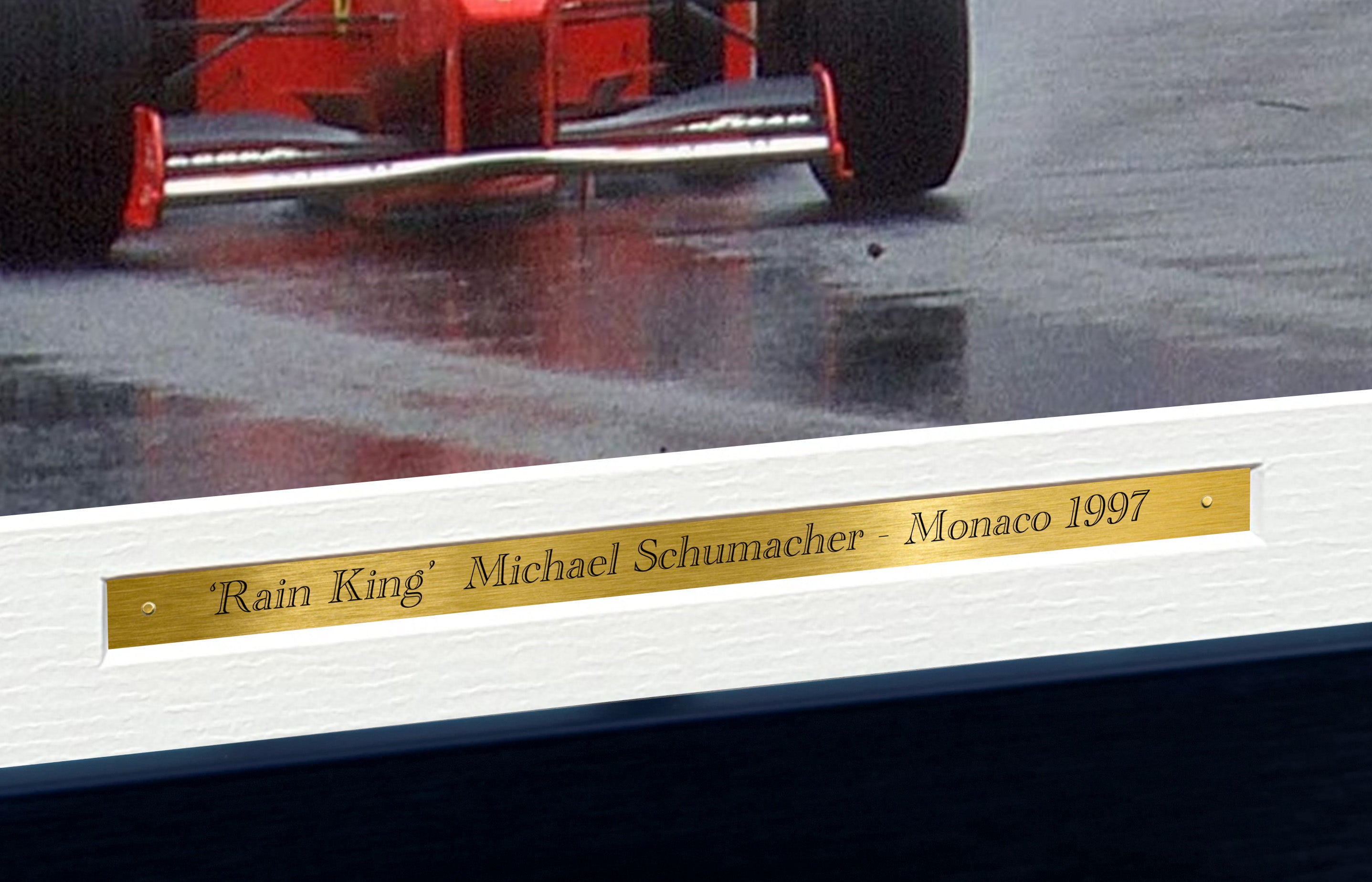12x8 A4 Michael Schumacher RAIN KING Monaco 1997 Grand Prix Ferrari F310B Car Autographed Signed Signature Photo Photograph Picture Frame Racing Formula 1 F1 Poster Gift 2
