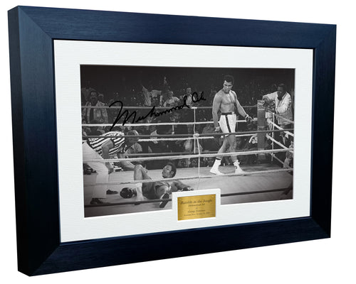 12x8 A4 'RUMBLE IN THE JUNGLE' Muhammad Ali vs George Foreman Autographed Signed Photo Photograph Picture Frame Boxing Poster Gift BW