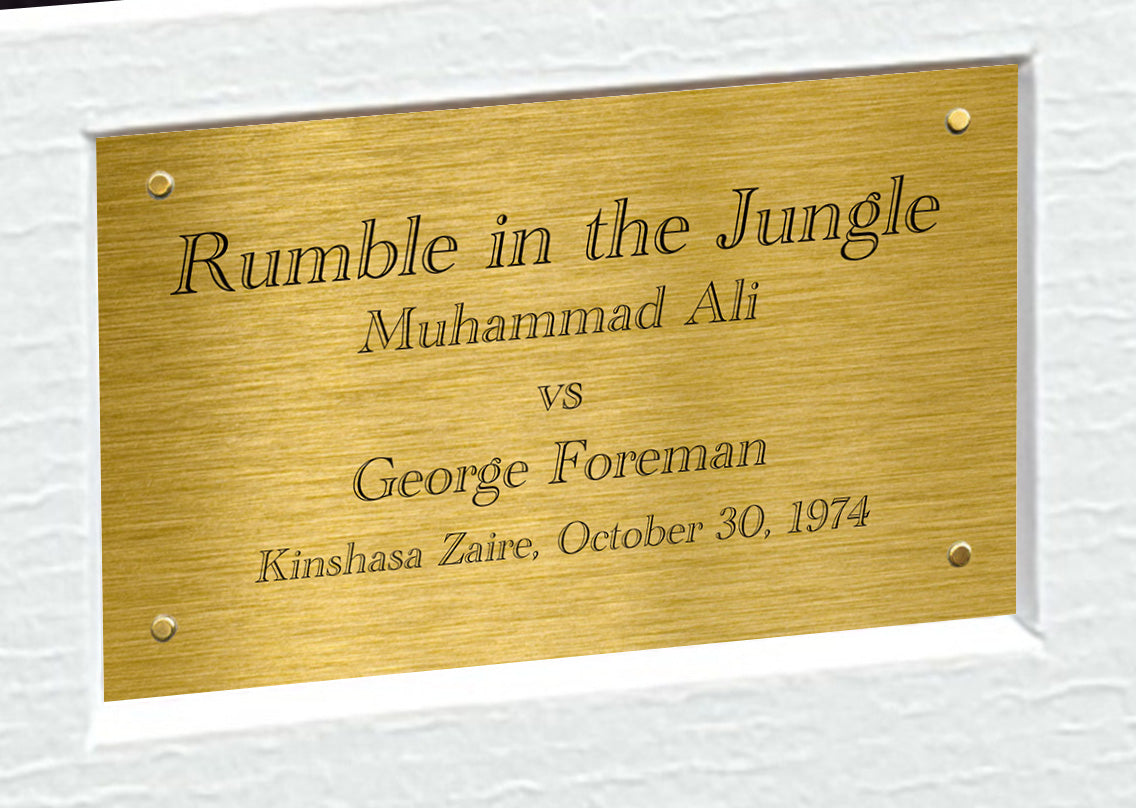 12x8 A4 'RUMBLE IN THE JUNGLE' Muhammad Ali vs George Foreman Autographed Signed Photo Photograph Picture Frame Boxing Poster Gift COL