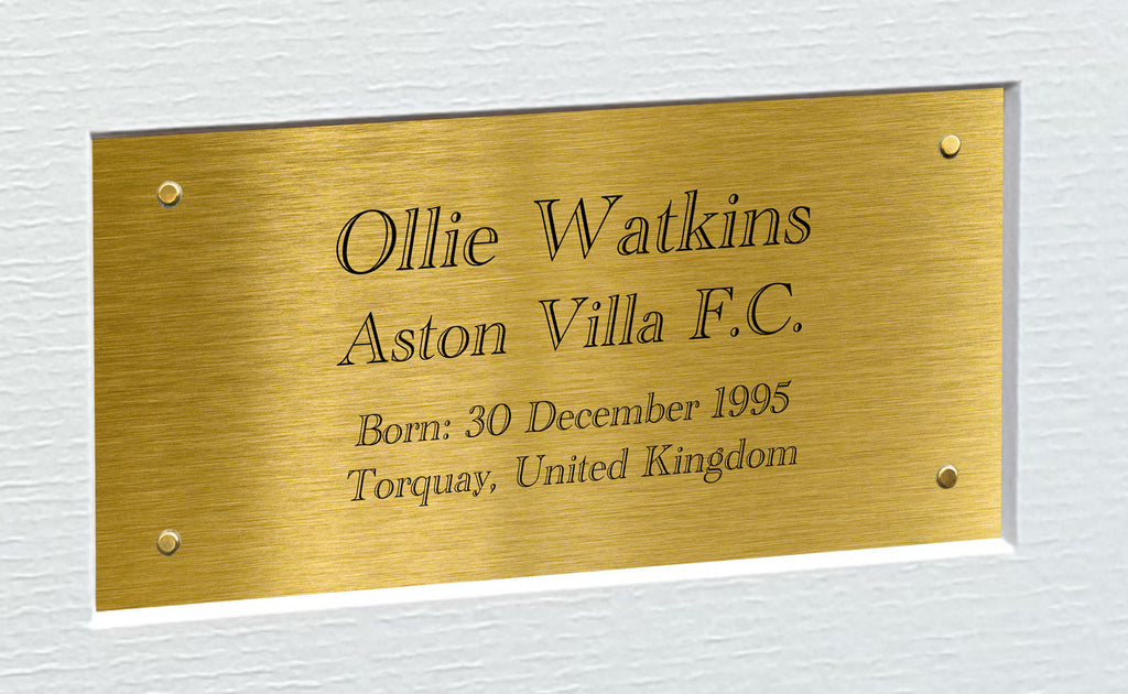 12x8 Signed Ollie Watkins Aston Villa F.C Photo Photograph Picture Frame Football Soccer Poster Gift Triple Gold