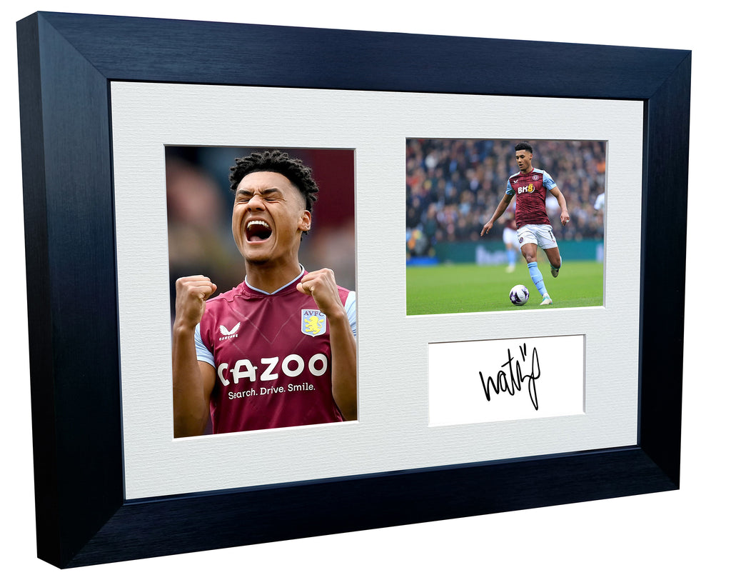 12x8 Signed Ollie Watkins Aston Villa F.C Photo Photograph Picture Frame Football Soccer Poster Gift Triple