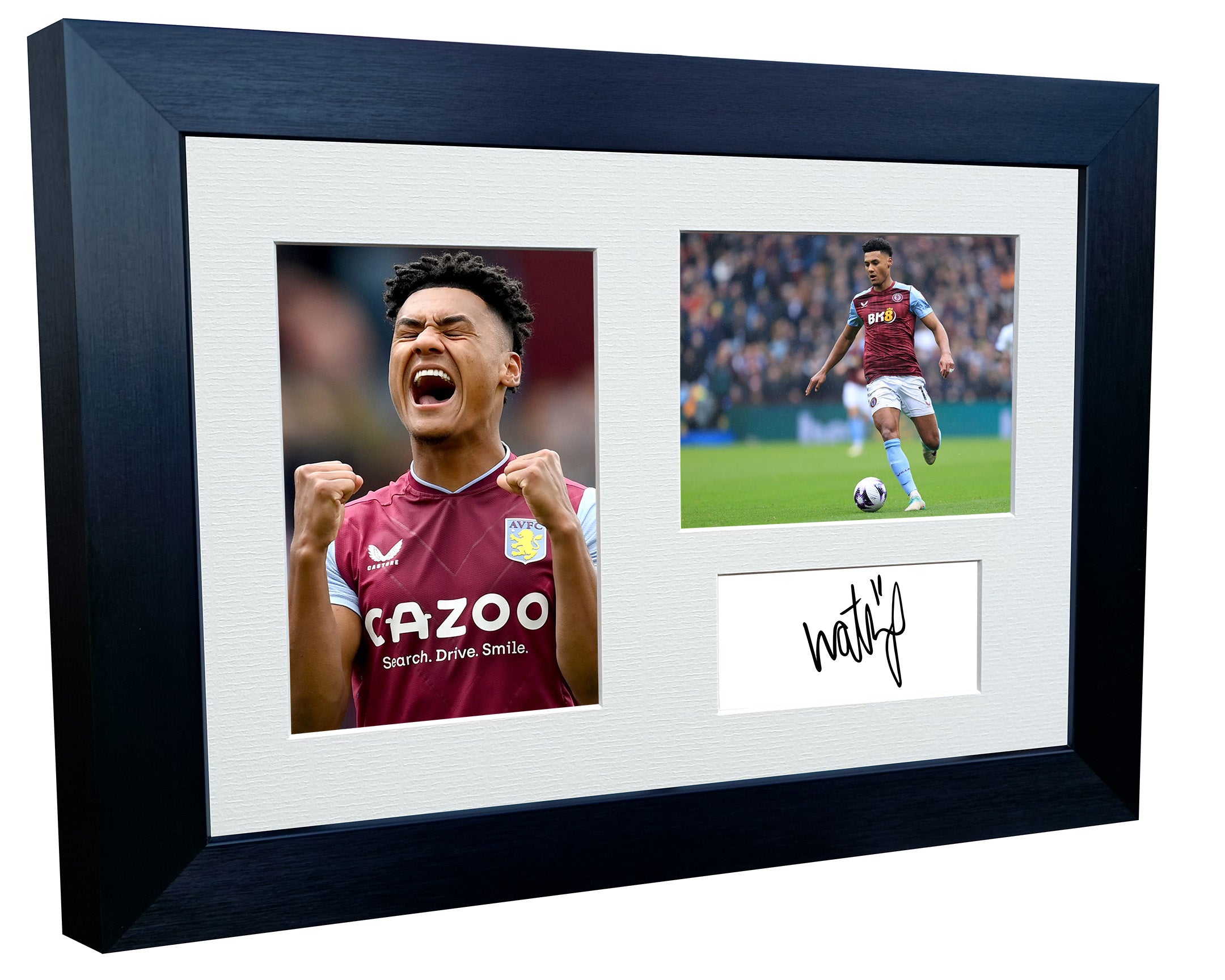 12x8 Signed Ollie Watkins Aston Villa F.C Photo Photograph Picture Frame Football Soccer Poster Gift Triple